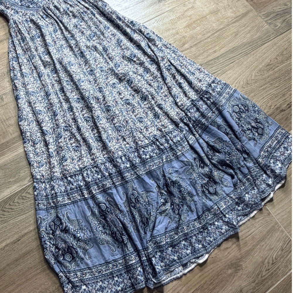 Angie Blue Paisley Floral Halter Maxi Dress Women Large Boho Festival Summer - Picture 5 of 11